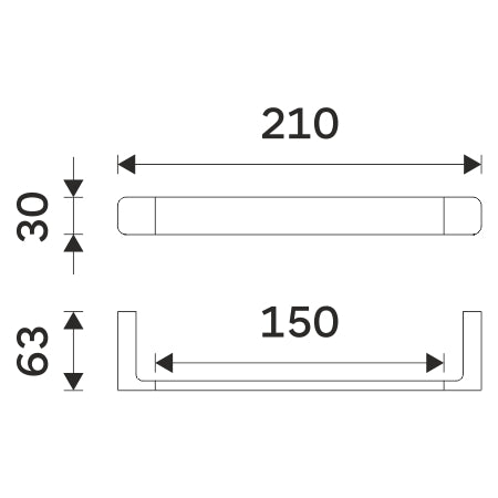 Towel rack, 21 cm