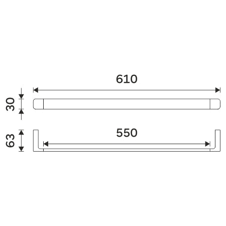 Towel rack, 61 cm