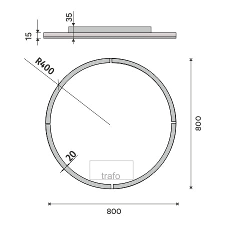 Espejo LED 800 x 800