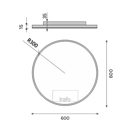 LED zrcadlo 600x600