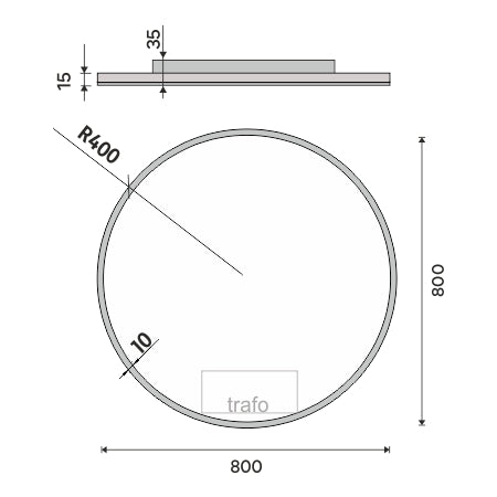LED zrcadlo 800x800