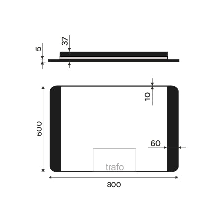 Black LED mirror, 800x600