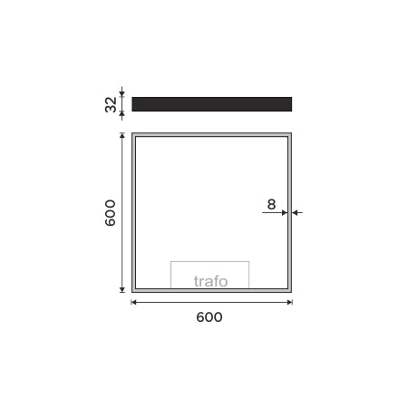 černé LED zrcadlo 600x600